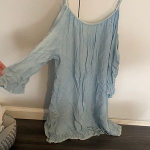 Light blue cold-shoulder dress